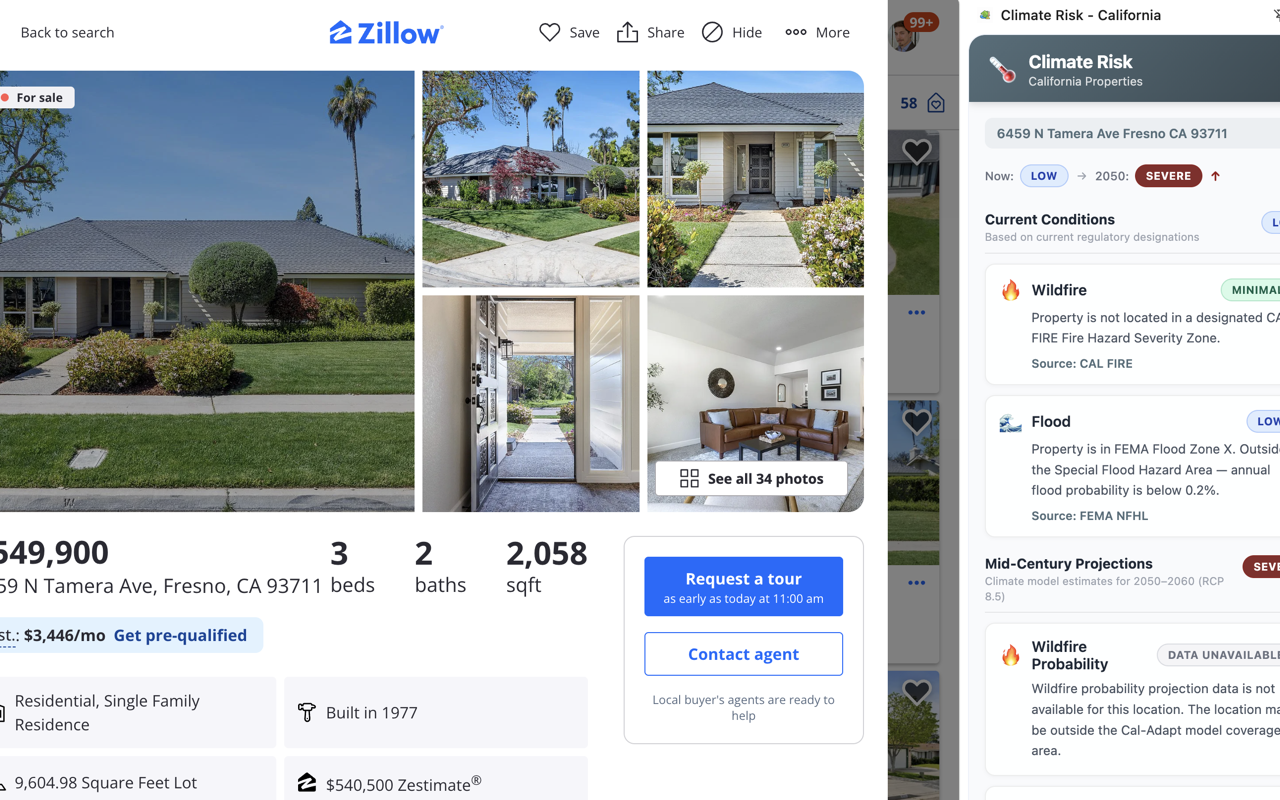 Climate Risk Extension Screenshot